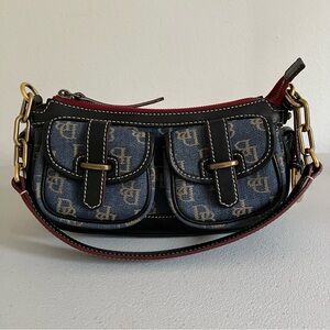 RARE - Vintage Dooney & Bourke Demin Banana Bag Shoulder bag Blue